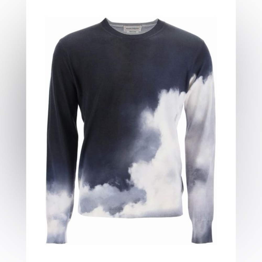 Alexander McQueen Storm Print Wool and Silk Sweater, size S